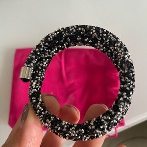 Coiled bracelet with Swarovski crystals